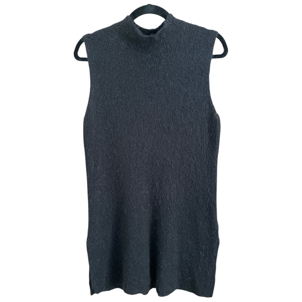 ELIZABETH And JAMES Black
Mohair Blend Sleeveless
Mock Neck Sweater Dress, Sz Sm